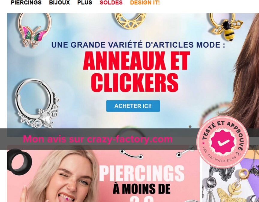 J’ai testé le site de piercing Crazy Factory : Mon avis complet